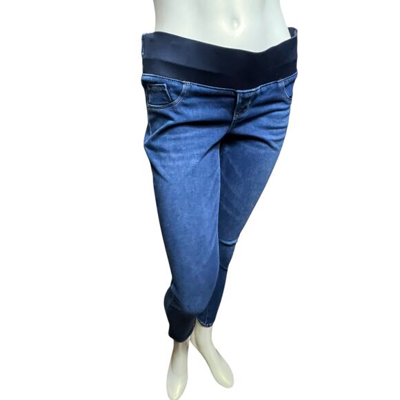 Old Navy Maternity Rockstar Super Skinny Jeans Low Panel Blue Denim - Picture 15 of 15